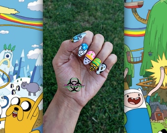 Handpainted Cartoon Inspired Press On nails