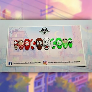 Awesome Handpainted Gamer Inspired Theme Press On Nails