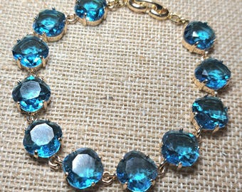Deep Blue Crystal bracelet, Blue Austrian Crystal Bracelet, Ann wintour style bracelet , Austrian Crystal Bracelet,bridesmaids gifts