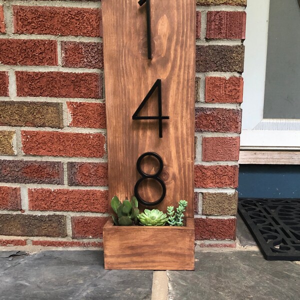 House Number Planter Etsy
