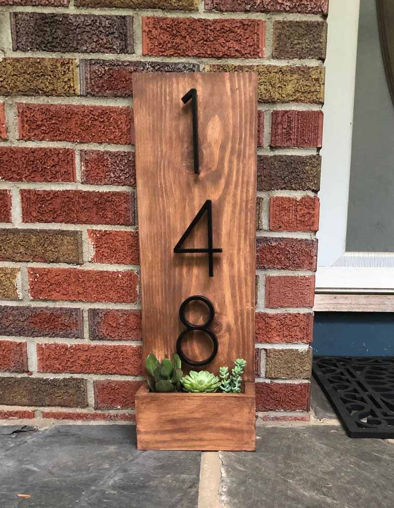Custom House Number Planter Box Etsy