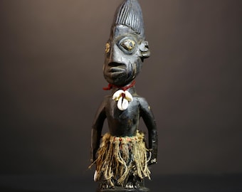 African Yoruba Tribal Figures - Unique Handcrafted Sculptures from Nigeria for Home Decor-G4898