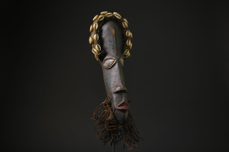 Hand Carved African Dan Mask: Cowrie Shell Tribal Wall Art-g2284 - Etsy