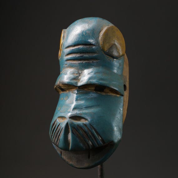 手彫りのグロモンキーマスク：アフリカの部族芸術、木彫り-8582 - Etsy