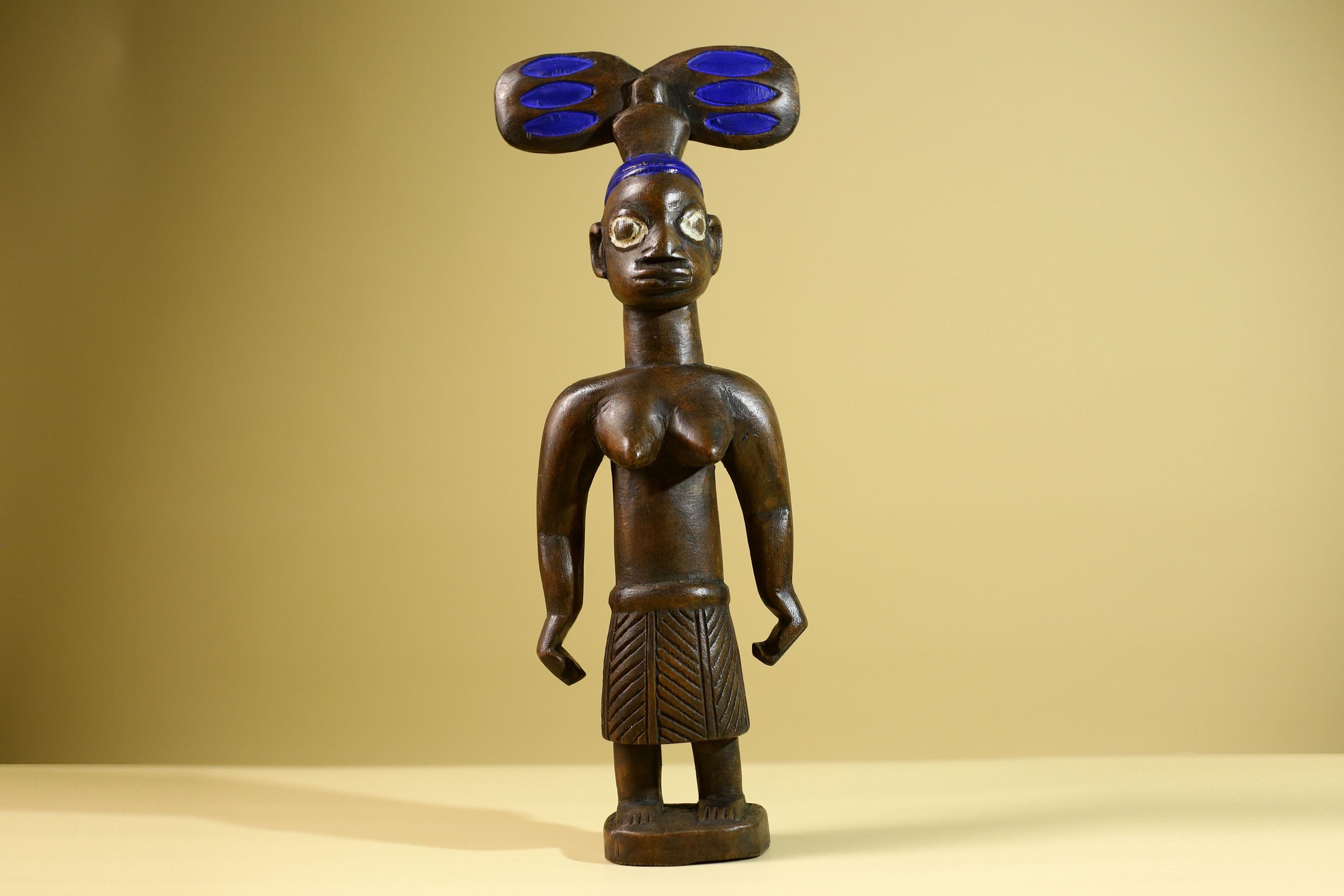 西アフリカ ヨルバ族 木彫人物像 二体 西アフリカ ヨルバ族 木彫人物像 二体 【公式通販】