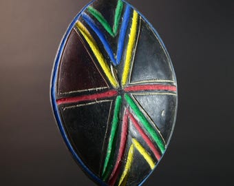 アフリカの部族のフェイスマスク 手彫りの木製ウォールアート コンゴ