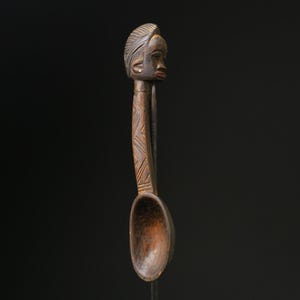 Geschnitzte Holzlöffel Skulptur: Afrikanische Wandkunst, Vintage Wohndekor-G2370