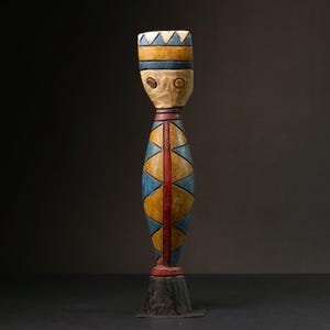 African tribal statue, Bwa totem carving, Burkina Faso figure, African abstract art, wooden ritual sculpture- G1639