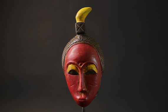 ヴィンテージ【アフリカンアート】フォーク 民族 木製 マスク オブジェ アンティーク】アフリカンマスク 木製 ヴィンテージ【アフリカン