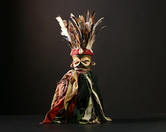 African Nkisi Nkondi Statue | Vintage Tribal Collectible | Unique Voodoo Doll Artwork | Ethnic Sculpture for Home Decor -G4195