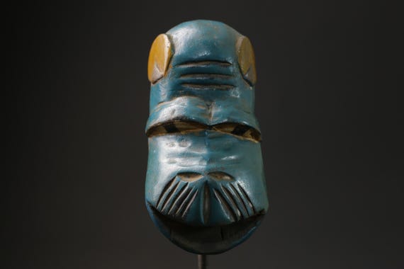 手彫りのグロモンキーマスク：アフリカの部族芸術、木彫り-8582 - Etsy