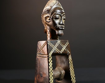 アフリカのヨルバ族の双子像、イベジの木彫り、ナイジェリアの