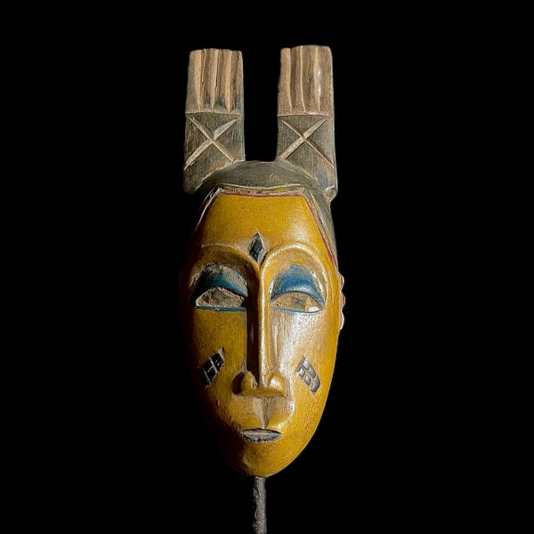 African mask African Baule Ndoma Tribal Face Mask Wood Hand Carved Wall Hang Face Mask-9161