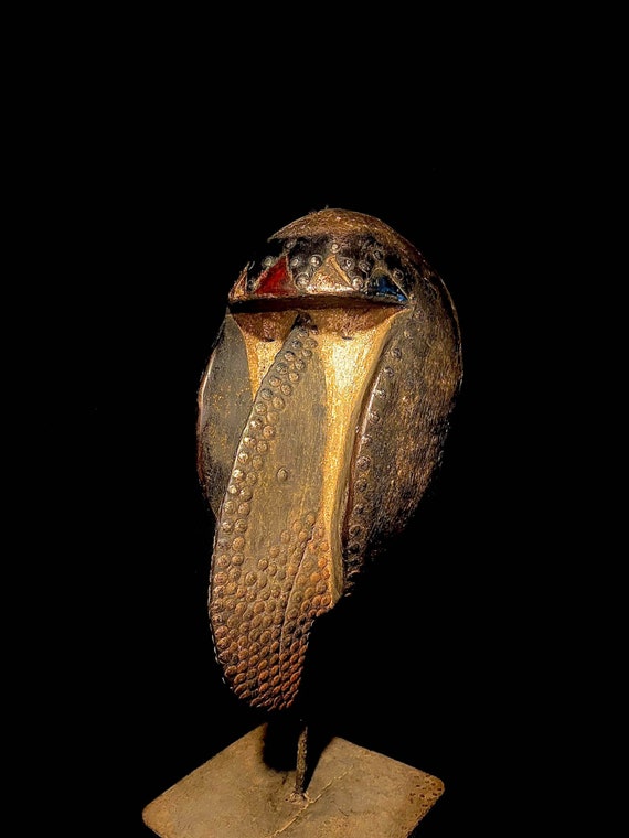 African Mask Carved Wood and Fine Old DAN Gagon Bird Beak Etsy