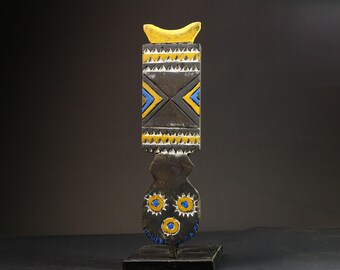 アフリカン・ブワ・ウォールマスク：ブルキナファソの手彫り部族木彫り