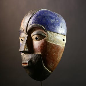 African Wood Mask | Vintage Igbo Face Mask | Nigerian Tribal Wall Art | Handcarved Wooden Decor | Authentic Ethnic Home Accent-G4347