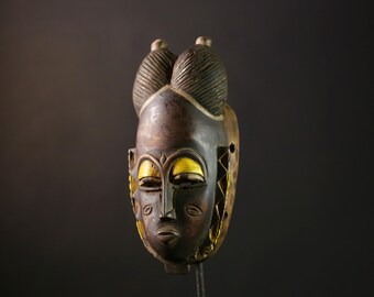 ヴィンテージアフリカグロマスク：手彫り木製部族彫刻-G3959 - Etsy 日本
