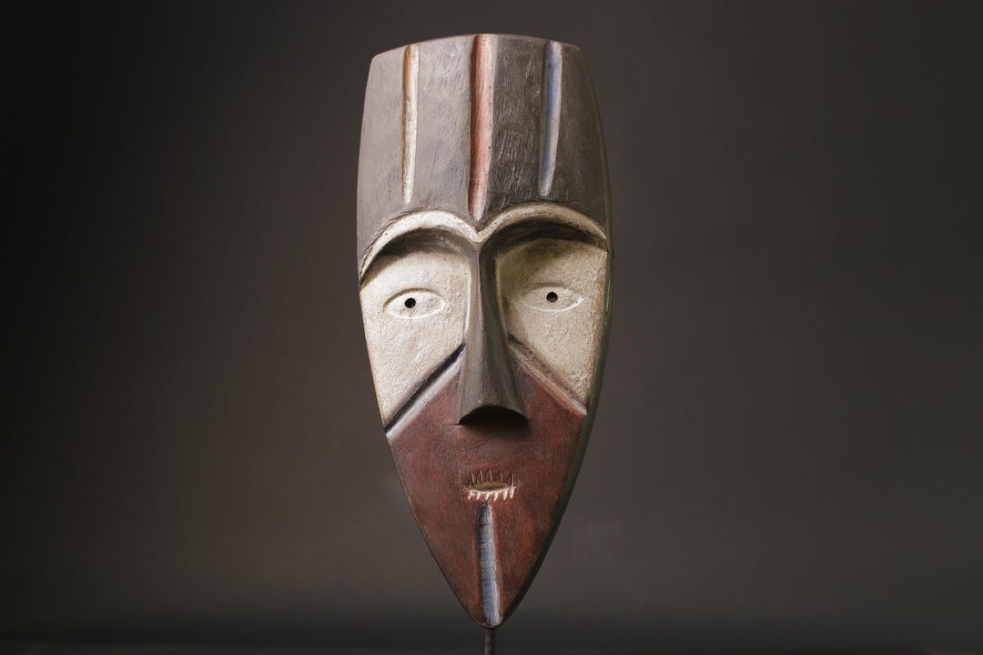 African Mask Lega Passport Mask Congo Wood Ceremonial Wall Hanging ...