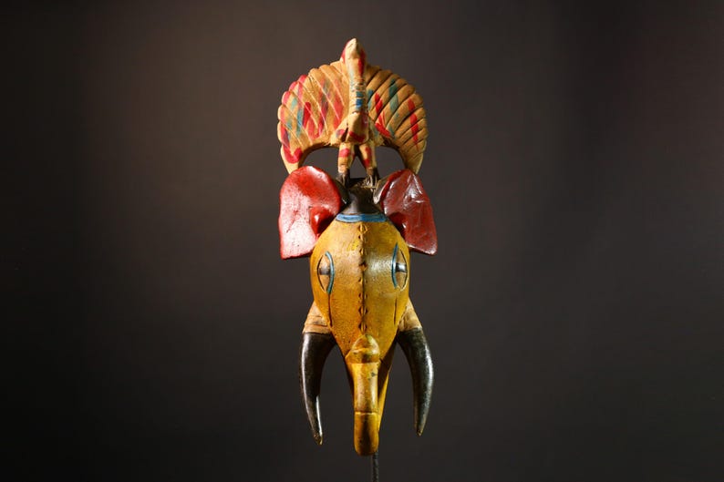 African Mask Authentic Elephant Mask Cameroon's Babanki Tribe Art