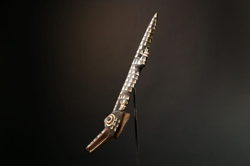African Mask Wall Art Unique Bobo Crocodile Design Perfect for Ethnic