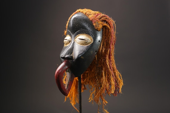 専用になりました。ダン族 アフリカ 木彫り 仮面 ダン族マスク 23cm