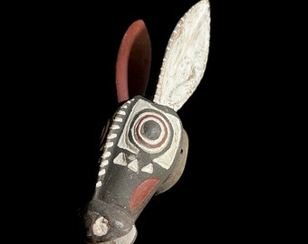 African Mask Tribal Mask Wood Hand Carved Wall Hanging Bobo Rabbit-G1400