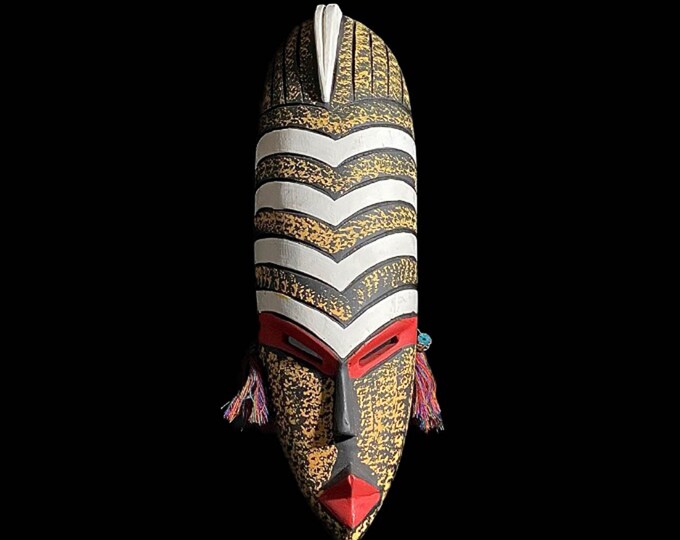 African Mask Traditional Vintage Art Tribal One Piece Home Décor Ghana ...
