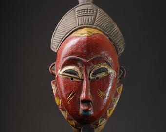 バウレ族 ゴリマスク 赤色 アフリカ仮面 民族美術 アフリカのマスク バウレ族のパスポートマスク マリ - Etsy 日本