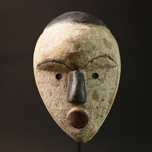 african tribal wall mask kwele african wood mask handmade african mask decor vintage tribal mask carved face wall african art-G1663