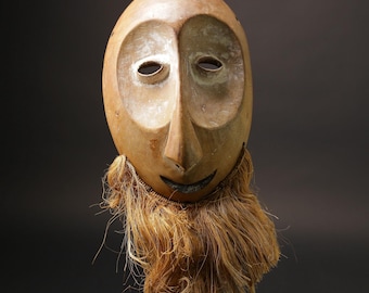 Lega African Tribal Mask: Wood Wall Decor, Artisan Art-8721