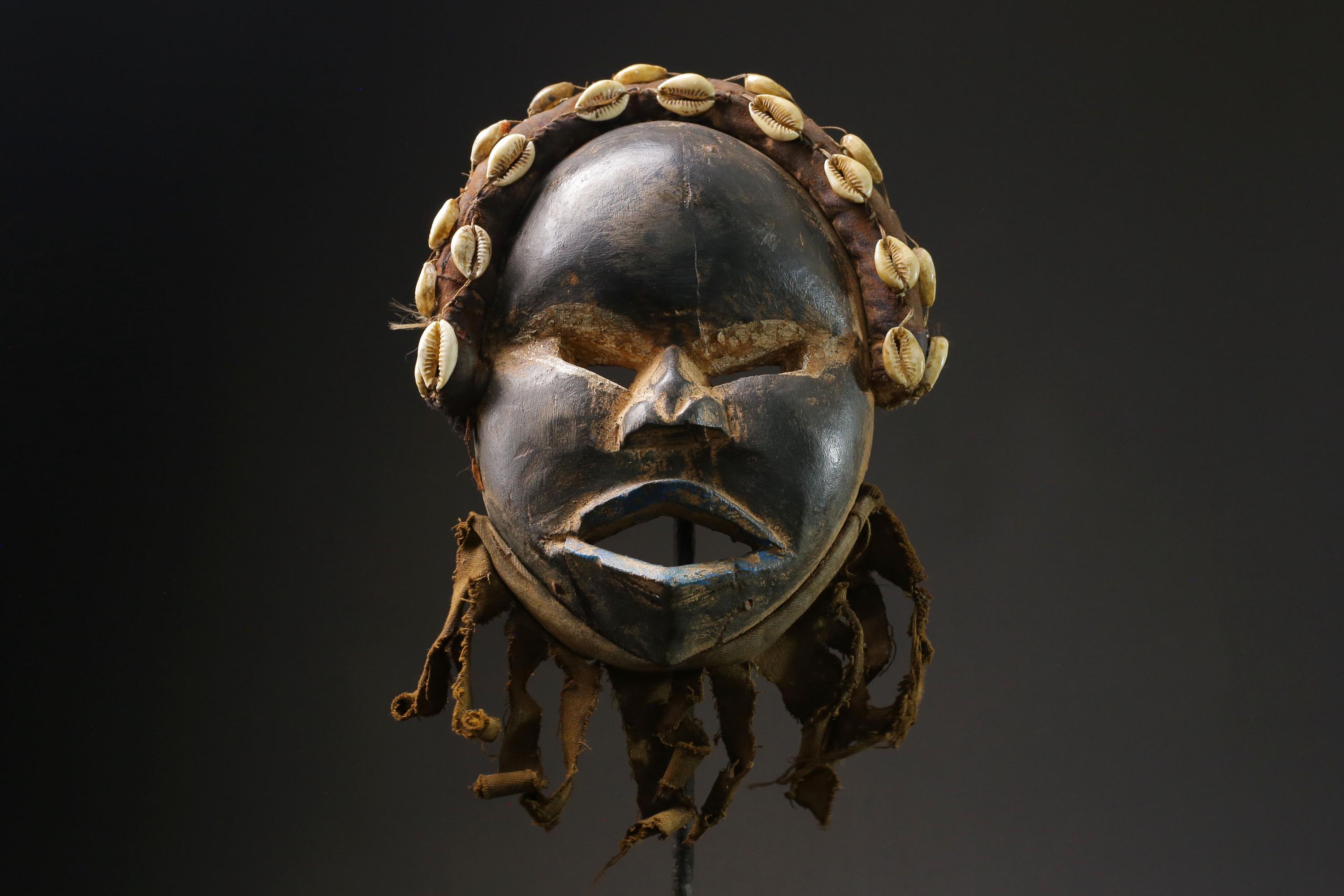 Vintage African Dan Mask: Cowrie Shells, Carved Wood Tribal Art-g2379 ...