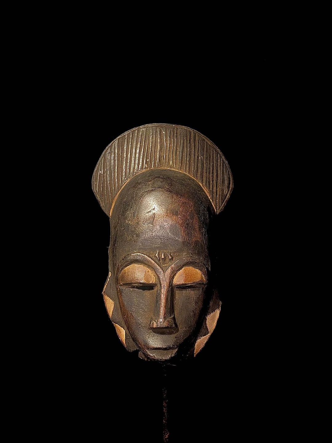 African Masks Antiques Tribal Face Vintage Carved Wood Hanging Etsy