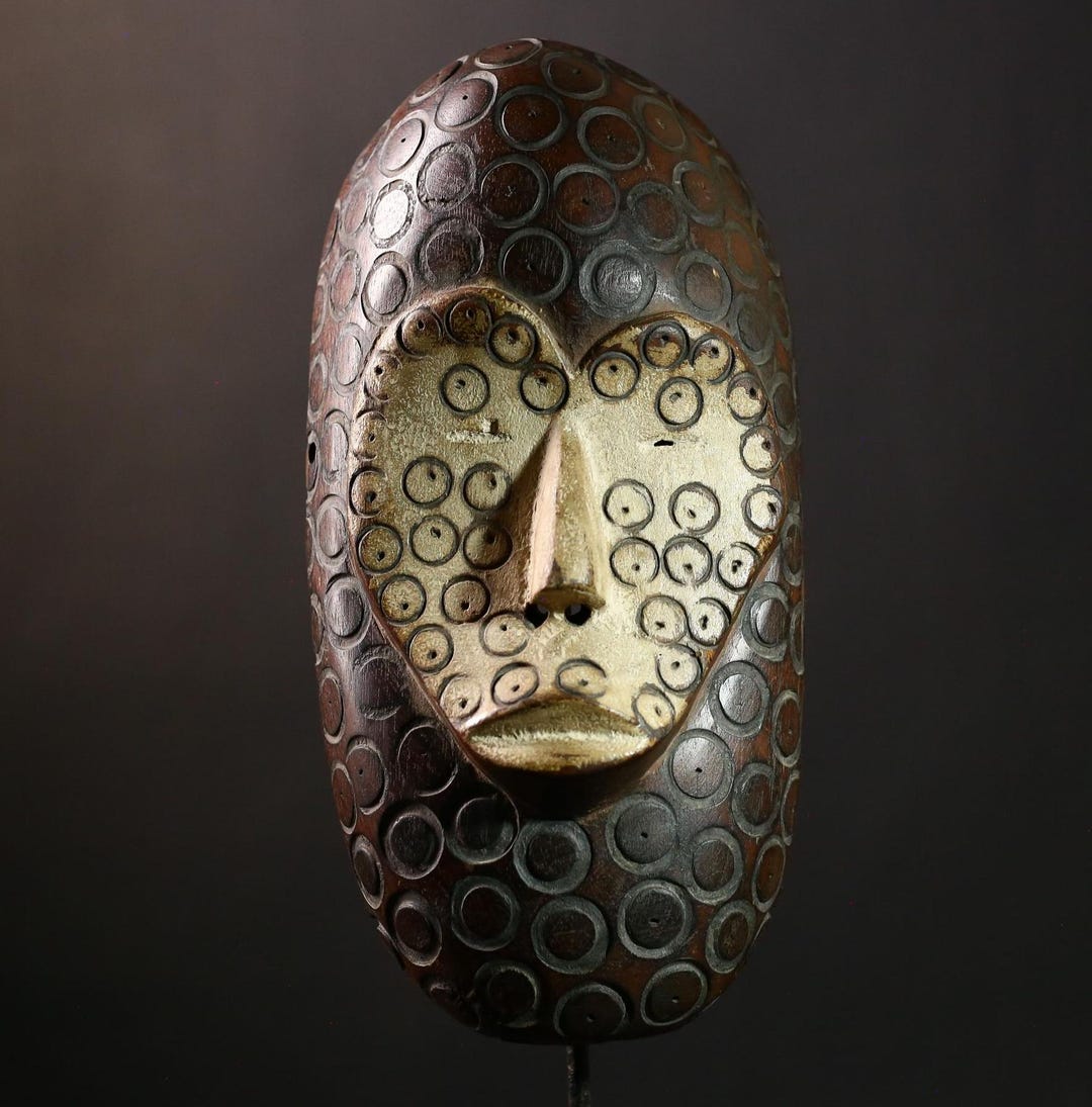 Lega Bwami Ritual Mask Hand Carved African Wooden Mask Ethnographic ...