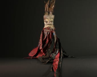 African Hand-Carved Statue Art | Unique Nkisi Nkondi Collectible | Voodoo Figure | Ethnic Home Decor | Cultural Heritage Piece-G2047