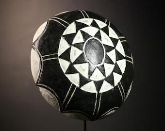 African Shield Antique | Tribal Face Shields Art | Vintage Songye Collection | Authentic Cultural Decor | Handcrafted Wall Piece-G4658