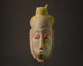 ヴィンテージアフリカグロマスク：手作り木製壁飾り-7459 - Etsy 日本