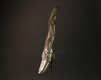 Vintage Bwa Vogel Planken Maske: Handgeschnitzte Burkina Faso Tribal Kunst-G1356