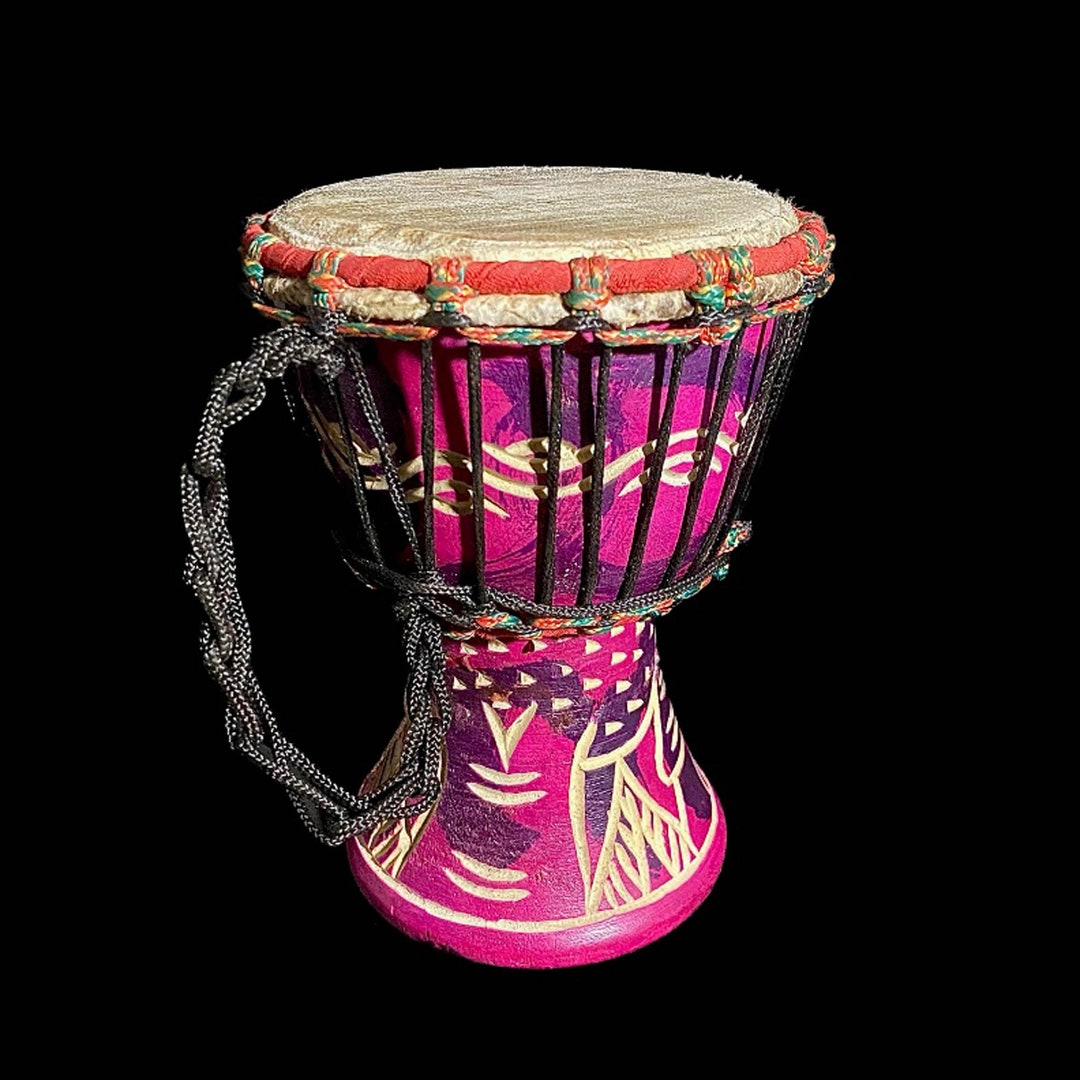 African Djembe Drum Instrument Known for Its Vibrant Colors and Dynamic
