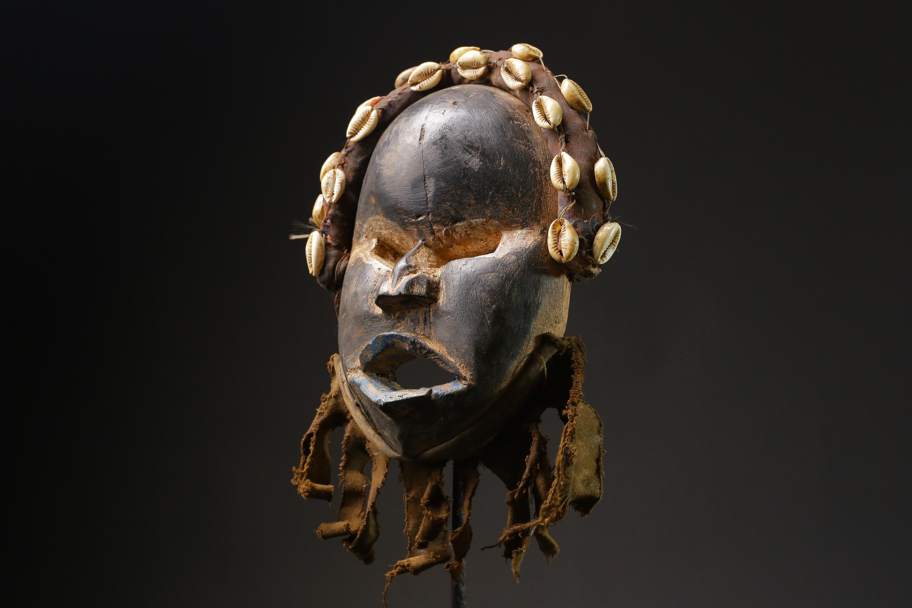 Vintage African Dan Mask: Cowrie Shells, Carved Wood Tribal Art-g2379 ...