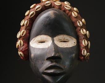 Maschera tribale africana, scultura in legno, decorazione per la casa, arte murale Dan Baule Punu, regalo vintage da collezione, pezzo unico di pregio etnico-G2369
