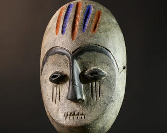 手彫りのアフリカンマスク：部族の木製ウォールアート、エスニックな