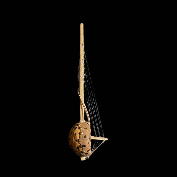 Instruments de musique Kora l'instrument à cordes africain fait main sculpture africaine Art tribal en bois sculpté statue tribal wood-8735