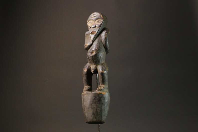 African Tribal Figure Carved Wood Statue Congo Ritual Sculpture 35.7 Cm ...