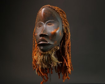 African Tribal Wood Mask | Vintage Dan Kran Face | Unique Wall Art | Cultural Home Decor | Authentic Ethnic Piece-G2801