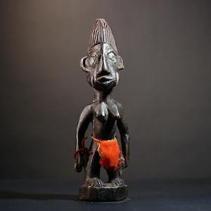 Afrikanische Yoruba männliche Zwillingsfigur: Saki Oyo Traditionelle Statue-G4782