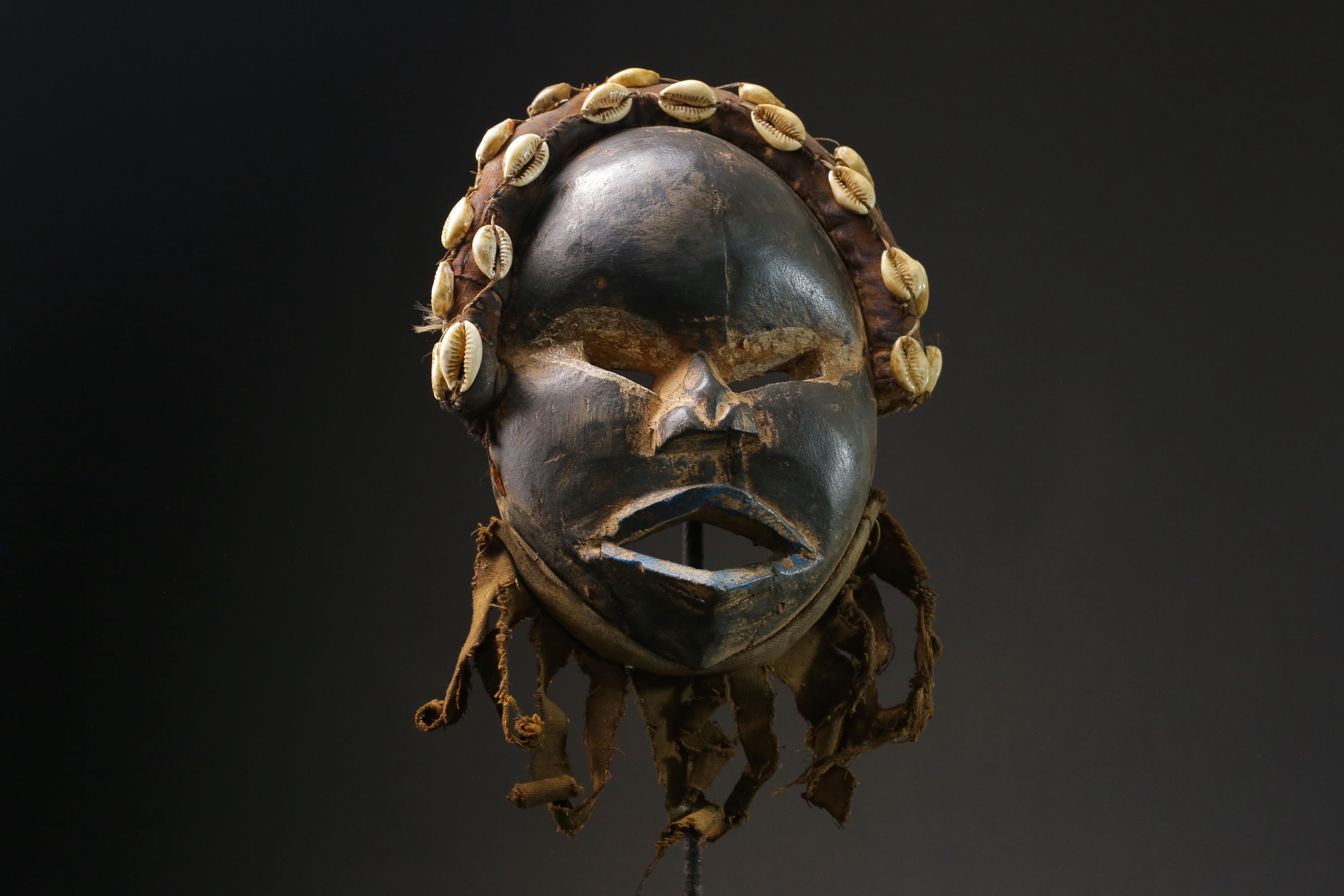 Vintage African Dan Mask: Cowrie Shells, Carved Wood Tribal Art-g2379 ...