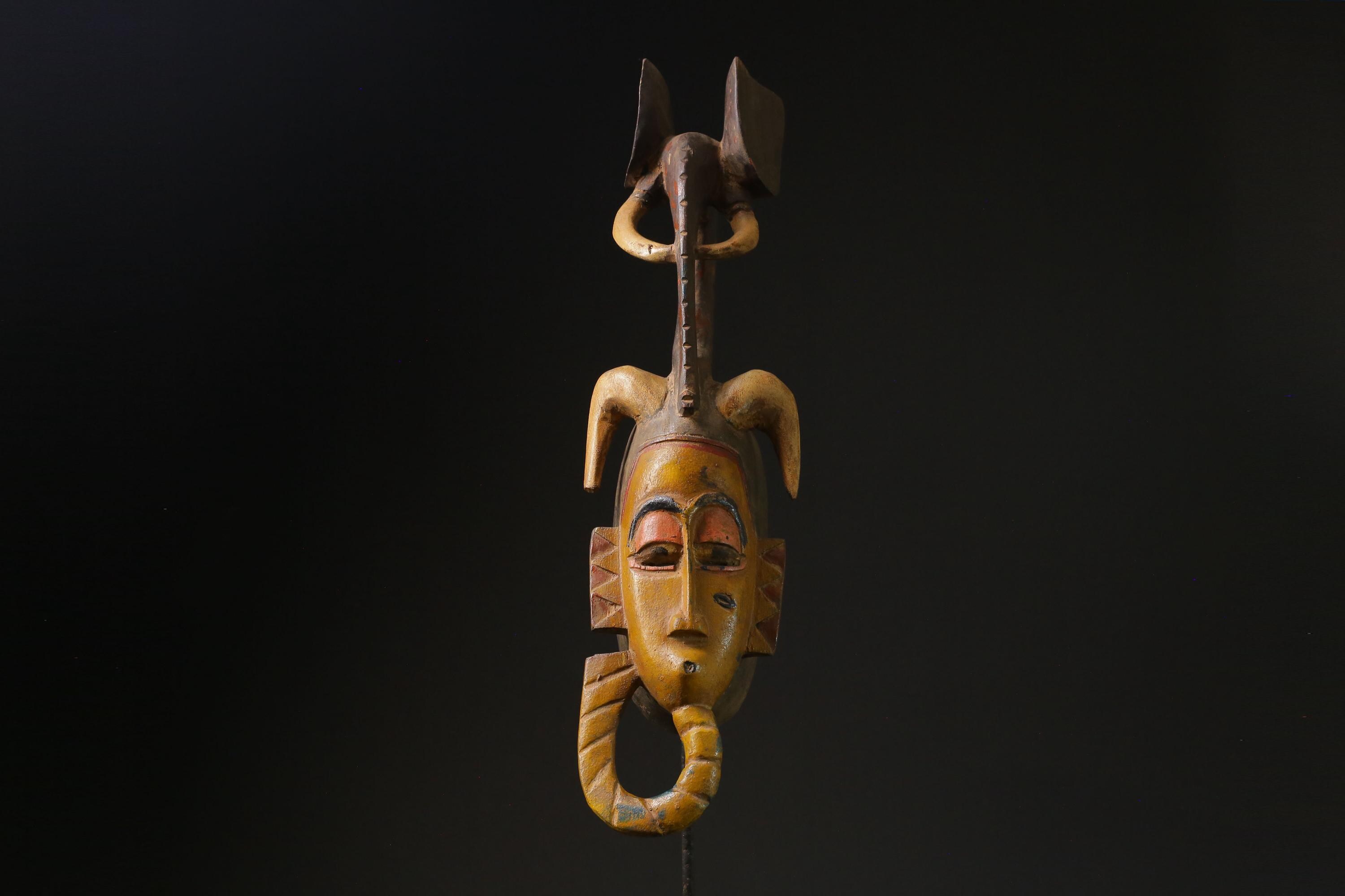 アフリカのグロマスク：部族の木彫り、ホームギャラリーの装飾-9791