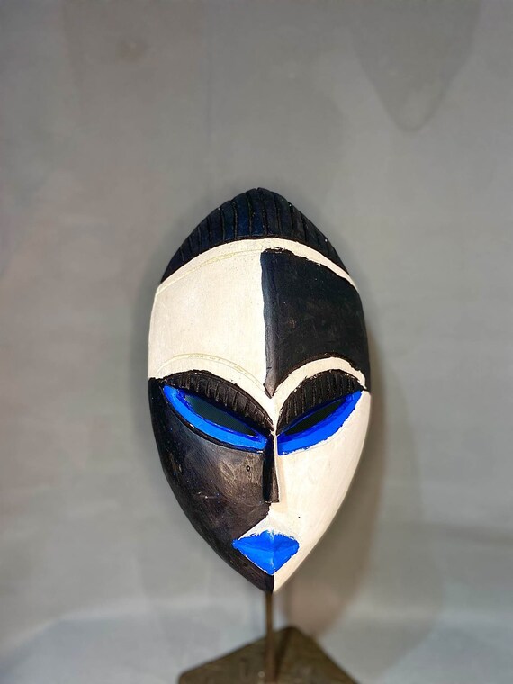 A Good Heart Ghanaian Wood Mask, Ghana - Southwestern - Decorative