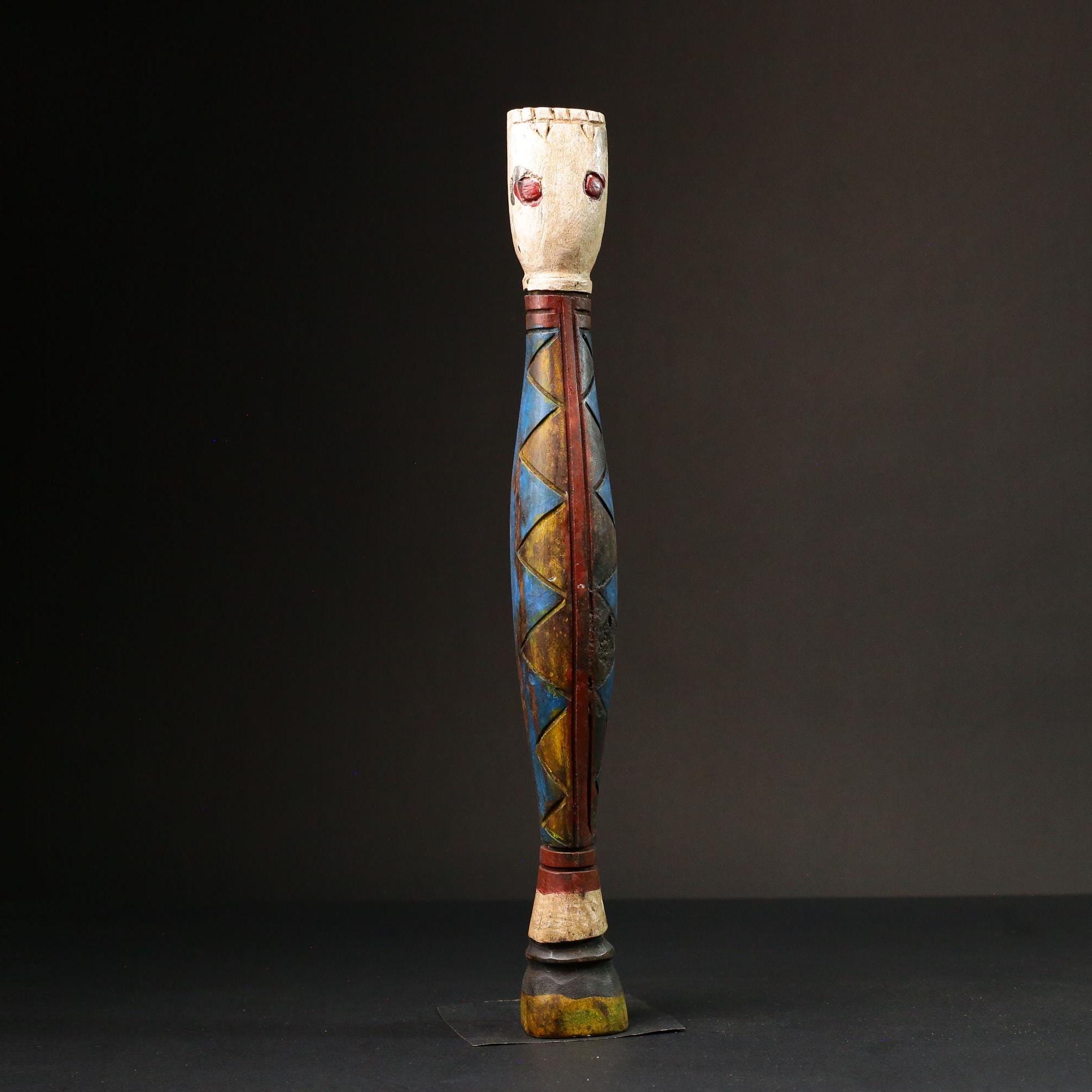 アフリカの部族の蛇のマスク：手作りの原始的な儀式の装飾-G1648