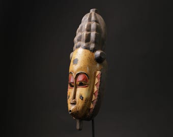 グロアフリカンマスク：手彫りの木製部族の壁アート-9813 - Etsy 日本